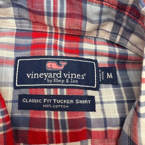 Vineyard Vines Mens Size M Classic Fit Tucker Shirt Button Up Cotton Plaid - Picture 3 of 14